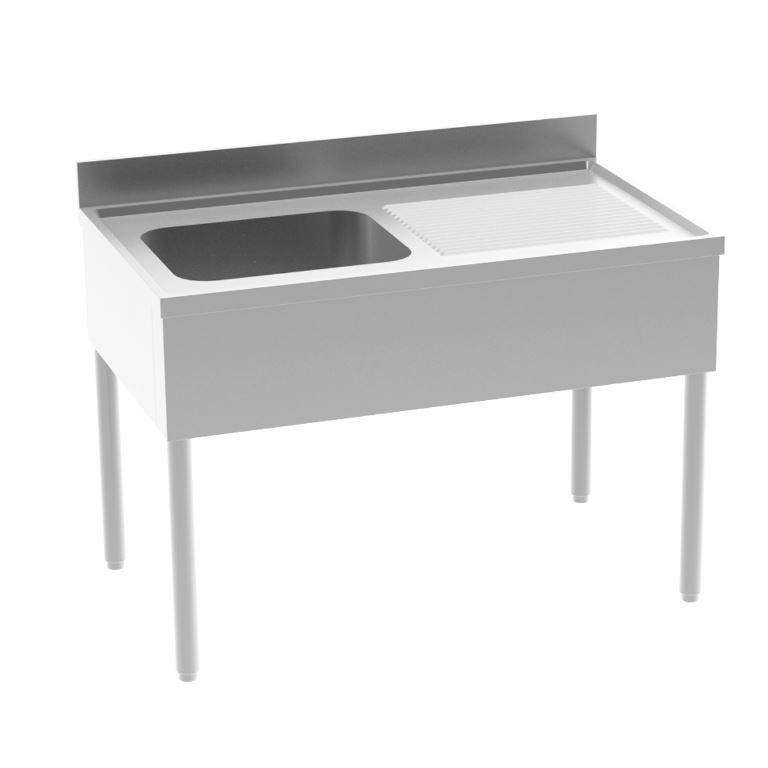 Plonge inox adossée sans étagère 1 bac gauche 1400x700mm - INOX E INOX - A l'unité