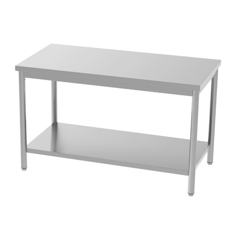 Table inox centrale avec étagère 1000x700x850/900mm - INOX E INOX - A l'unité