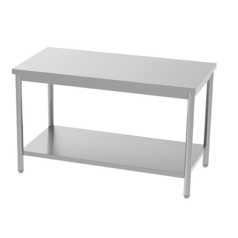 Table inox centrale avec étagère 1400x700x850/900mm - INOX E INOX - A l'unité