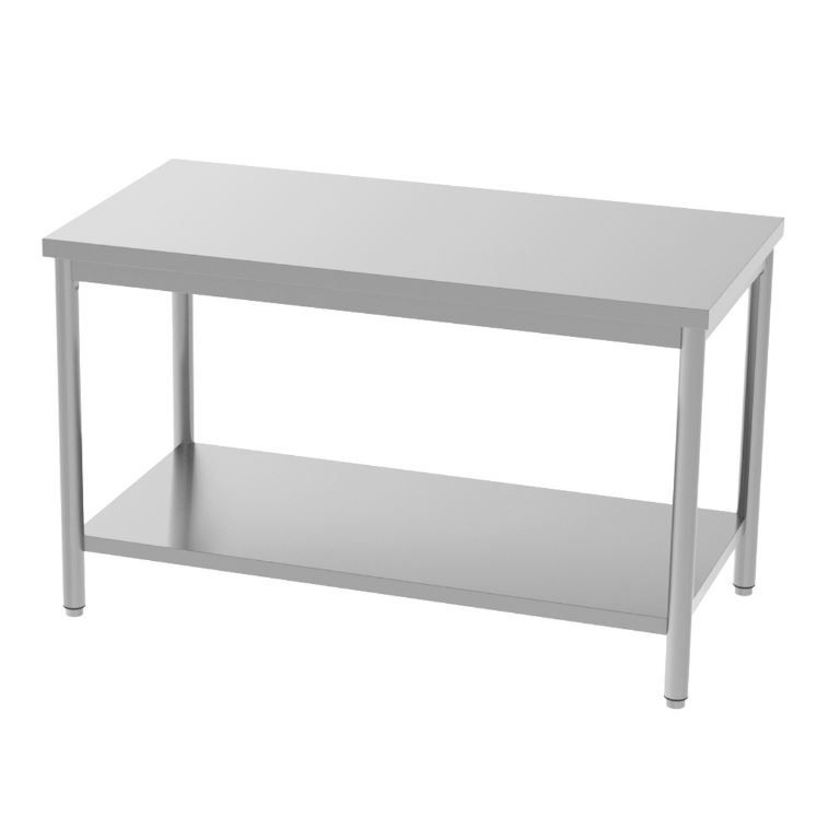 Table inox centrale avec étagère 2000x700x850/900mm - INOX E INOX - A l'unité