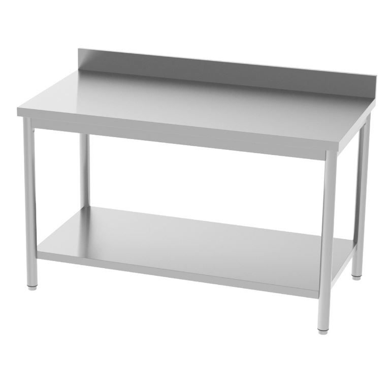 Table inox adossée avec étagère 1000x700x850/900mm - INOX E INOX - A l'unité