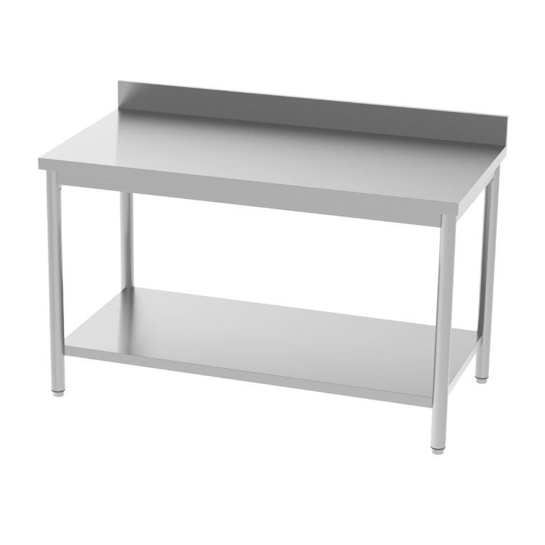 Table inox adossée avec étagère 1600x700x850/900mm - INOX E INOX - A l'unité