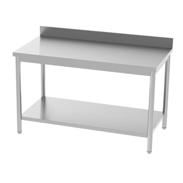 Table inox adossée avec étagère 1800x700x850/900mm - INOX E INOX - A l'unité