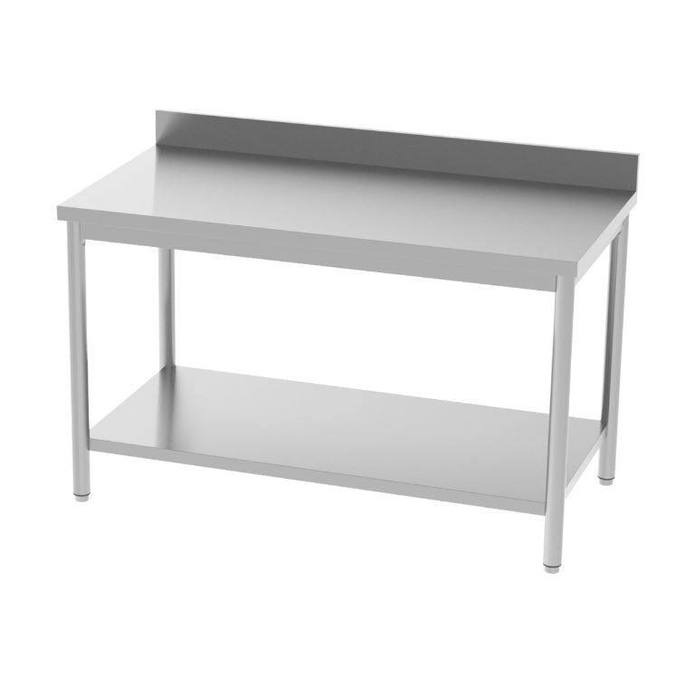 Table inox adossée avec étagère 2000x700x850/900mm - INOX E INOX - A l'unité