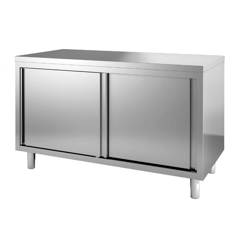 Meuble bas neutre central 1800x700x850/900mm - INOX E INOX - A l'unité