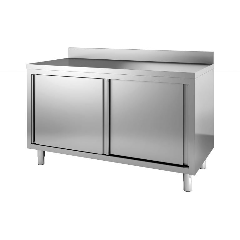 Meuble bas neutre adossé 1200x700x850/900mm - INOX E INOX - A l'unité