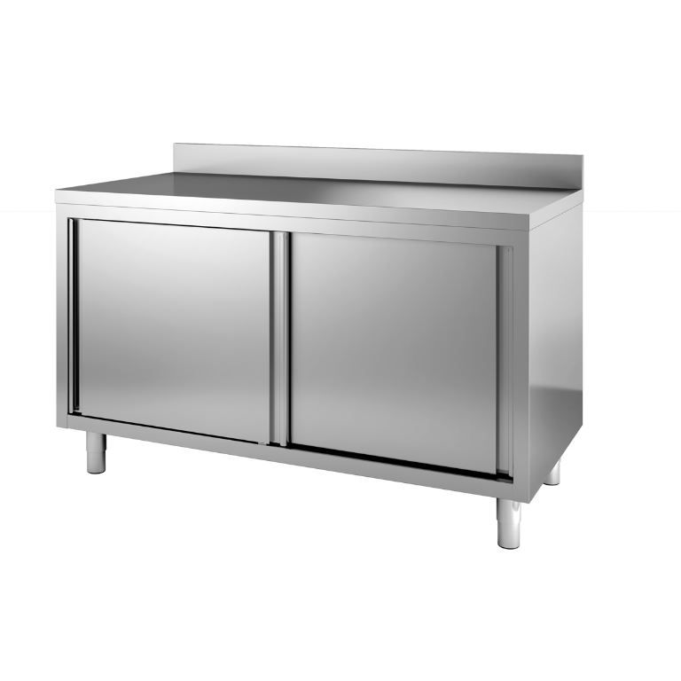 Meuble bas neutre adossé 1400x700x850/900mm - INOX E INOX - A l'unité