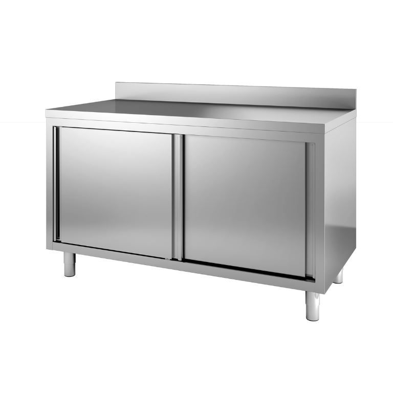 Meuble bas neutre adossé 1600x700x850/900mm - INOX E INOX - A l'unité