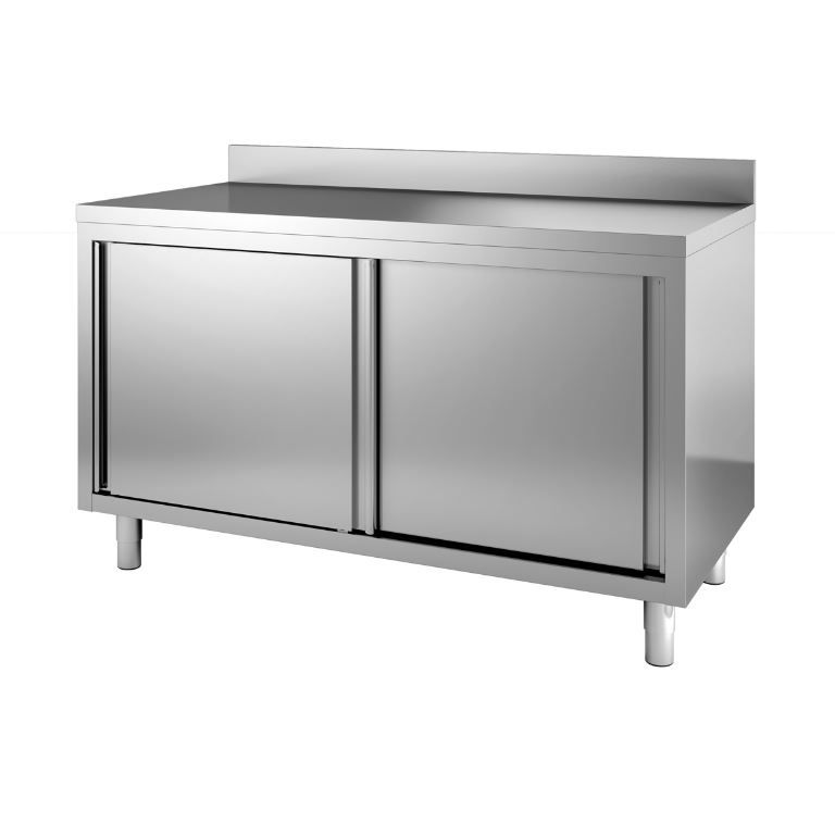 Meuble bas neutre adossé 1800x700x850/900mm - INOX E INOX - A l'unité