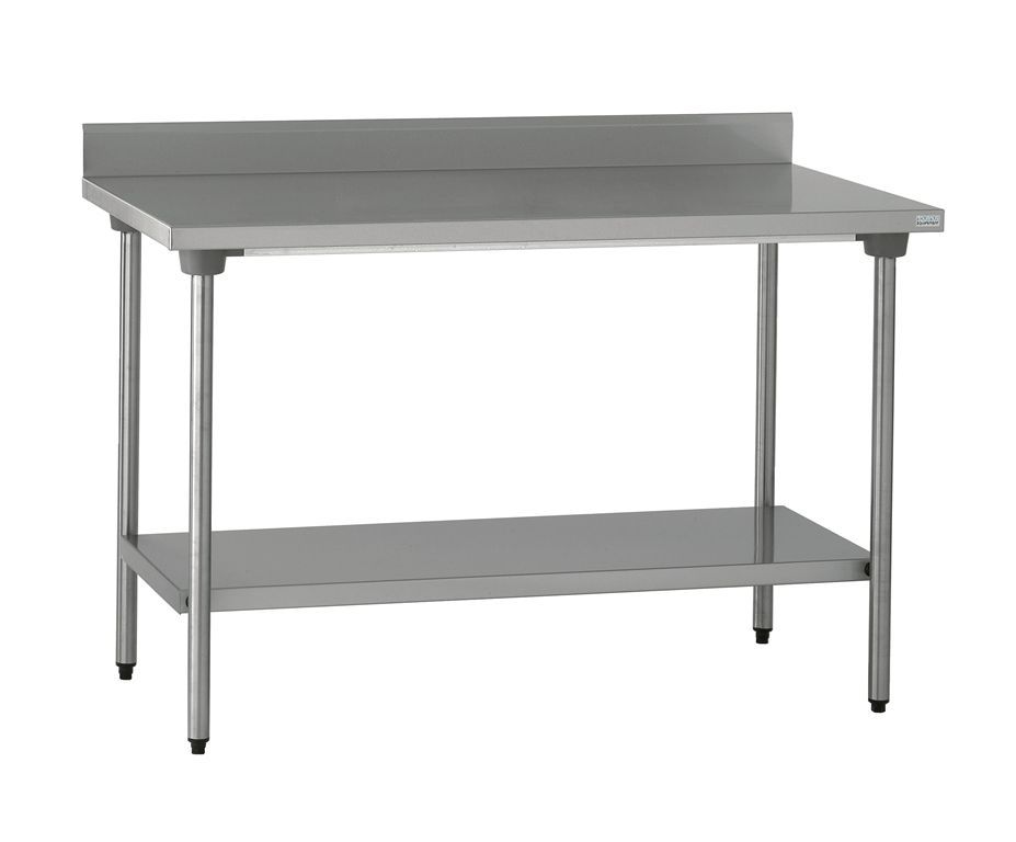 Table inox adossée avec étagère 1400x700x900mm - TOURNUS - A l'unité