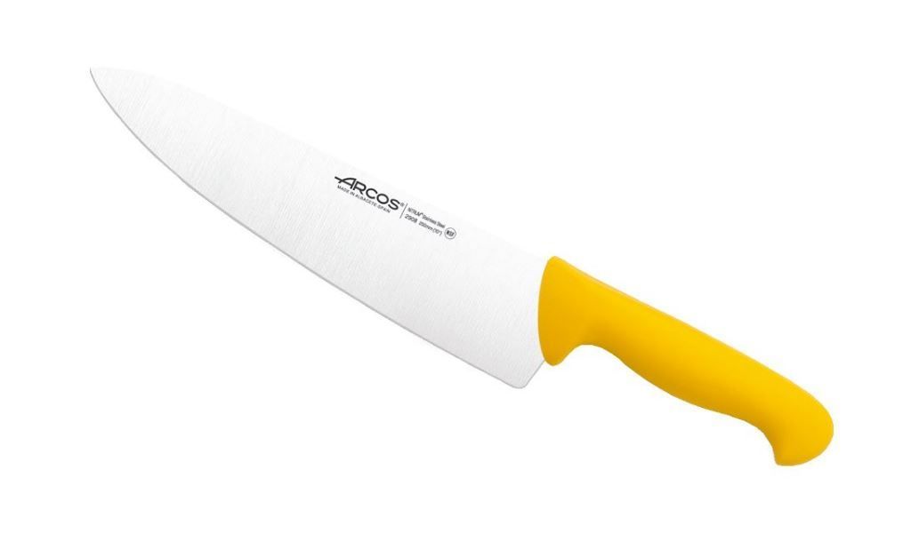 Couteau cuisine professionnel manche jaune 25cm - ARCOS - A l'unité