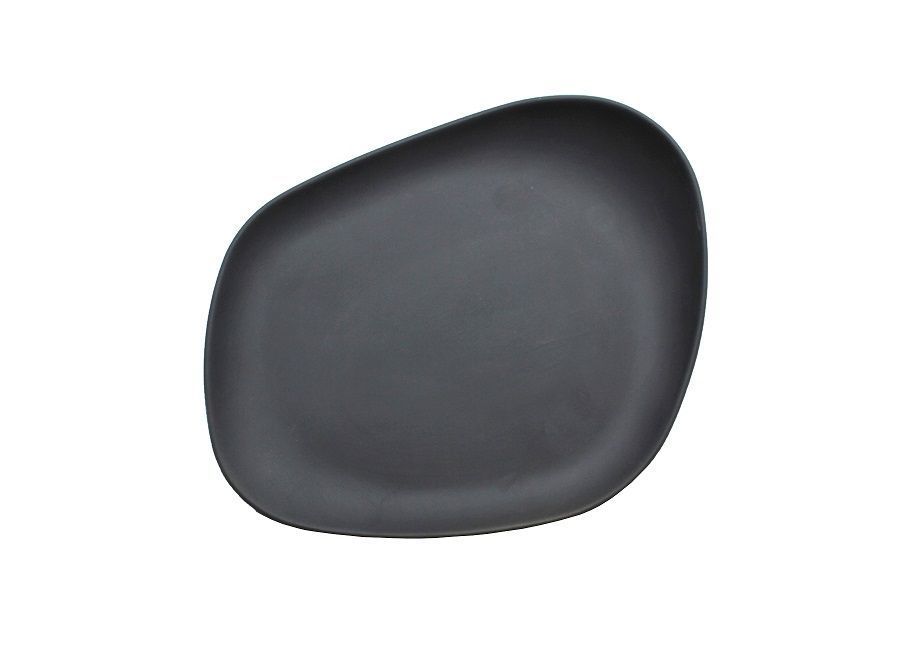 Assiette plate porcelaine Yayoi noir 23x20cm - COOKPLAY - Carton de 6