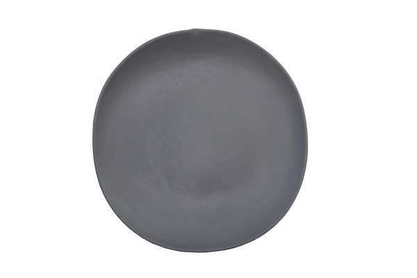 Assiette plate porcelaine Shell Line noir 27,5x28,5cm - COOKPLAY - Carton de 4