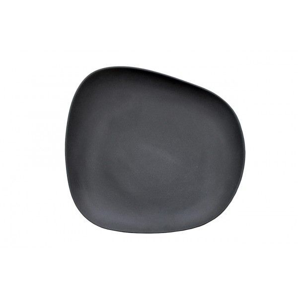 Assiette plate porcelaine Yayoi noir 26x25cm - COOKPLAY - Carton de 4