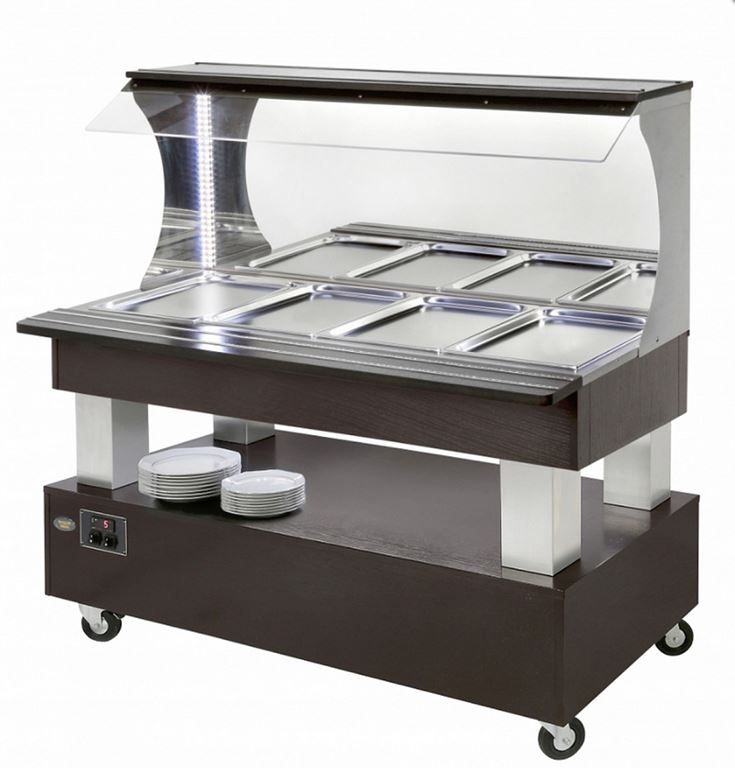 Buffet mural chauffant / bain marie 4 bacs GN 1/1 - ROLLER GRILL - A l'unité