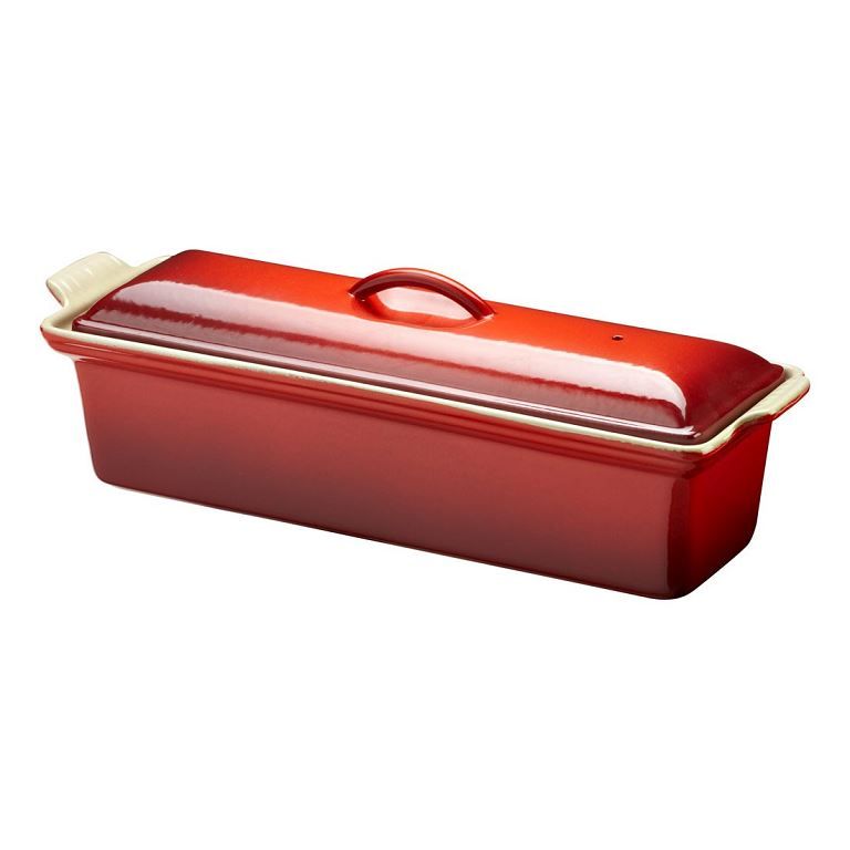 Terrine céramique avec presse et couvercle rouge 28cm - LE CREUSET - A l'unité