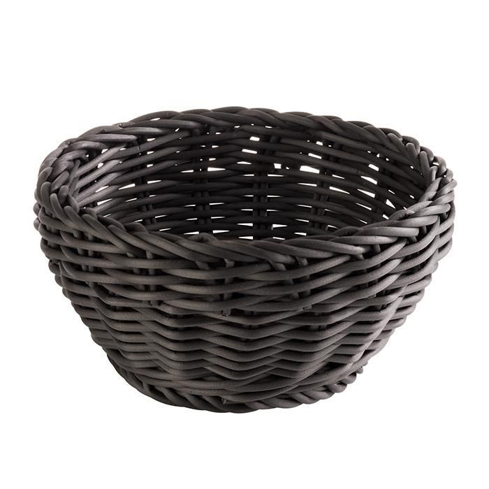 Corbeille PP ronde noire 20cm - APS - A l'unité