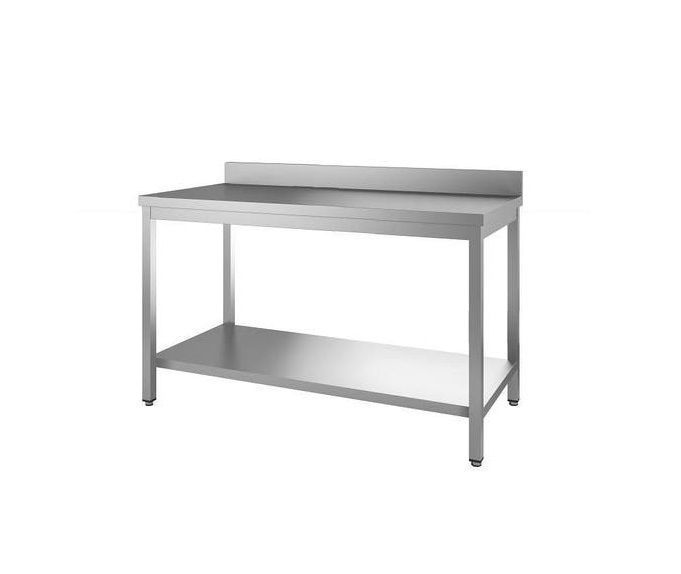 Table inox à dosseret avec étagère 1000x700mm - INOX E INOX - A l'unité