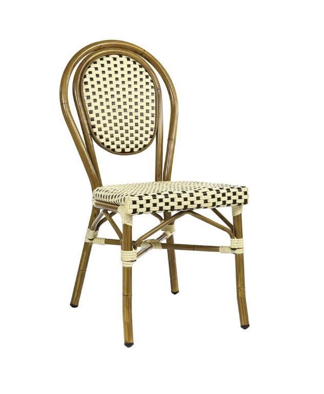 Chaise bamboo chocolat / crème - GAFIC - A l'unité