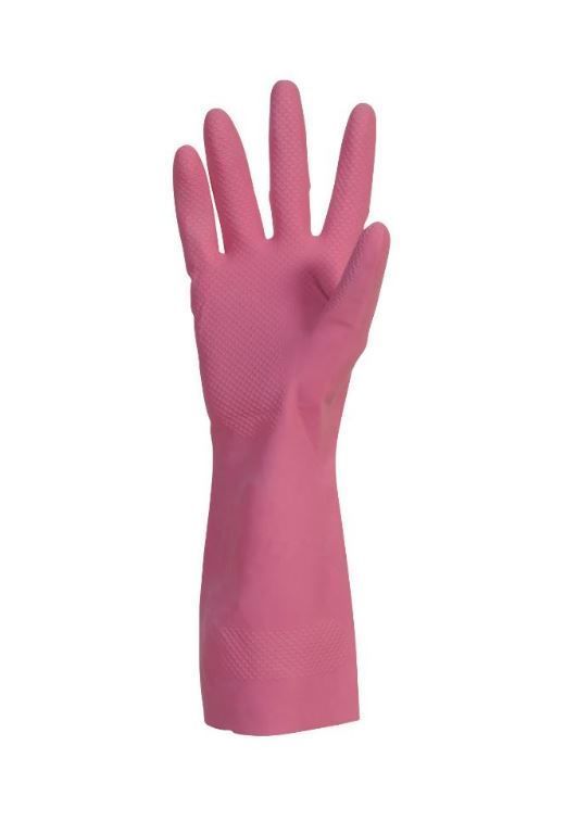 Gant de ménage latex rose 30cm