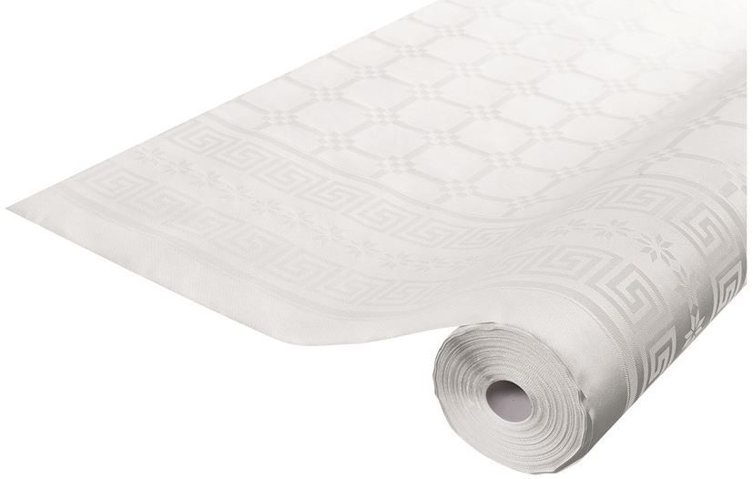 Nappe papier damassé blanche 1,20m