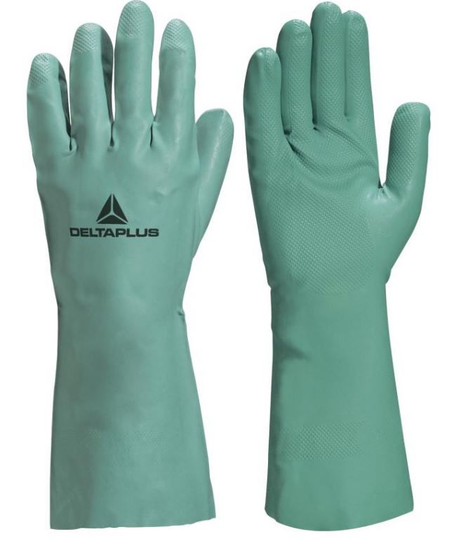 Gant protection chimique nitrile vert anallergique 30cm