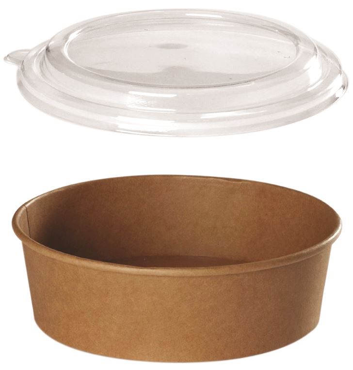 Couvercles pour bols à salade carton ''pure'' rond Ø15cm marron par 300 -  RETIF