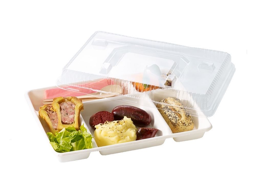 Plateau repas fibre pulpe de cellulose 5 compartiments