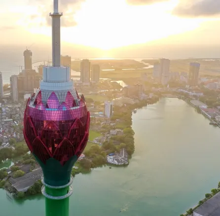 Up the Lotus Tower at Dusk