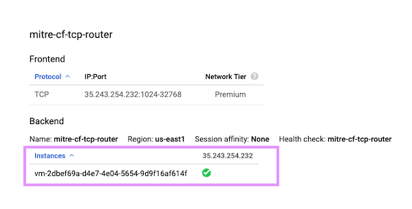 example TCP load balancer on GCP