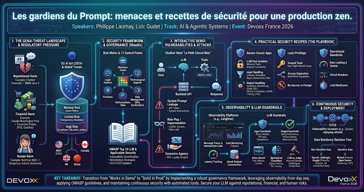 Les gardiens du Prompt: menaces et recettes de sécurité pour une production zen. infographic