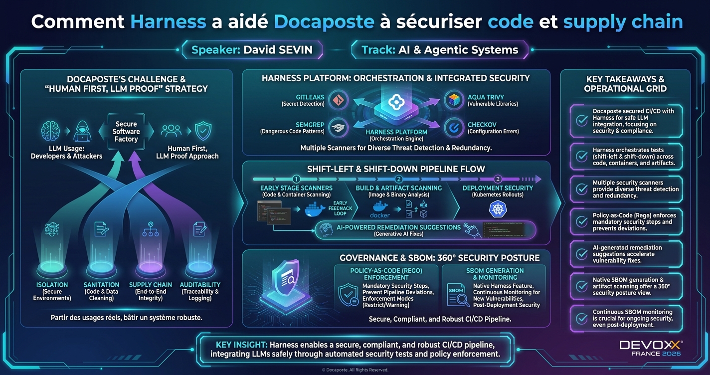 Comment Harness a aidé Docaposte à sécuriser code et supply chain infographic