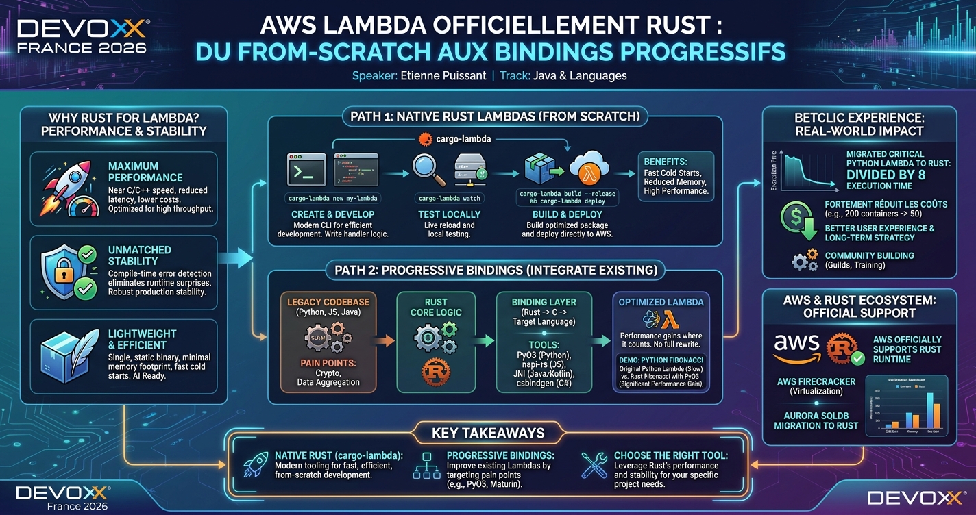 AWS Lambda officiellement Rust : du from-scratch aux bindings progressifs infographic