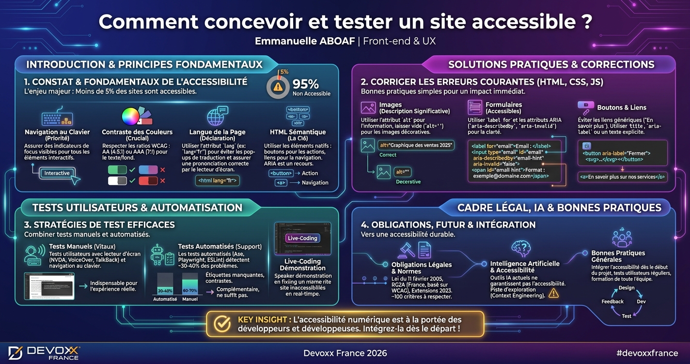 Comment concevoir et tester un site accessible ? infographic