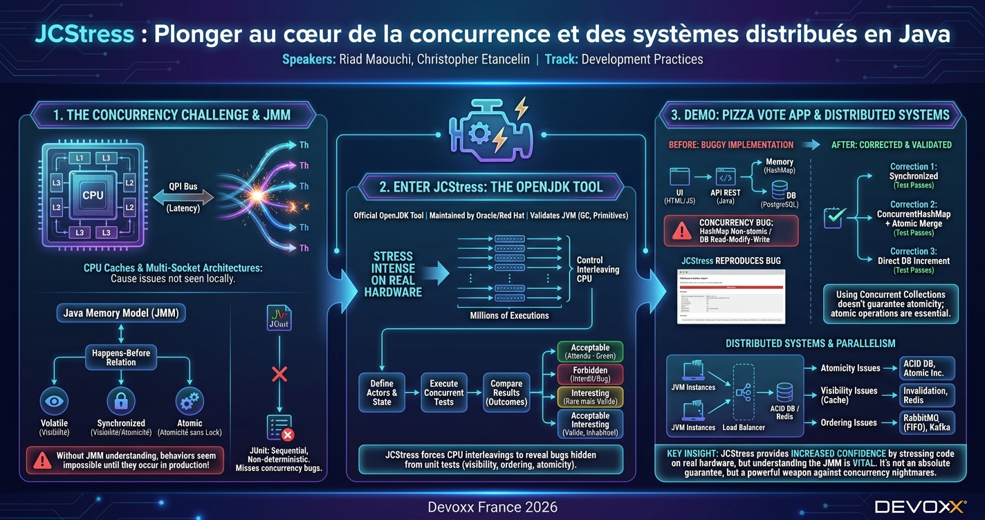 JCStress : Plonger au cœur de la concurrence et des systèmes distribués en Java infographic