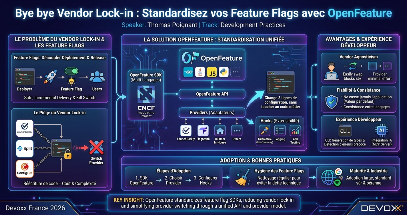 Bye bye Vendor Lock-in : Standardisez vos Feature Flags avec OpenFeature infographic