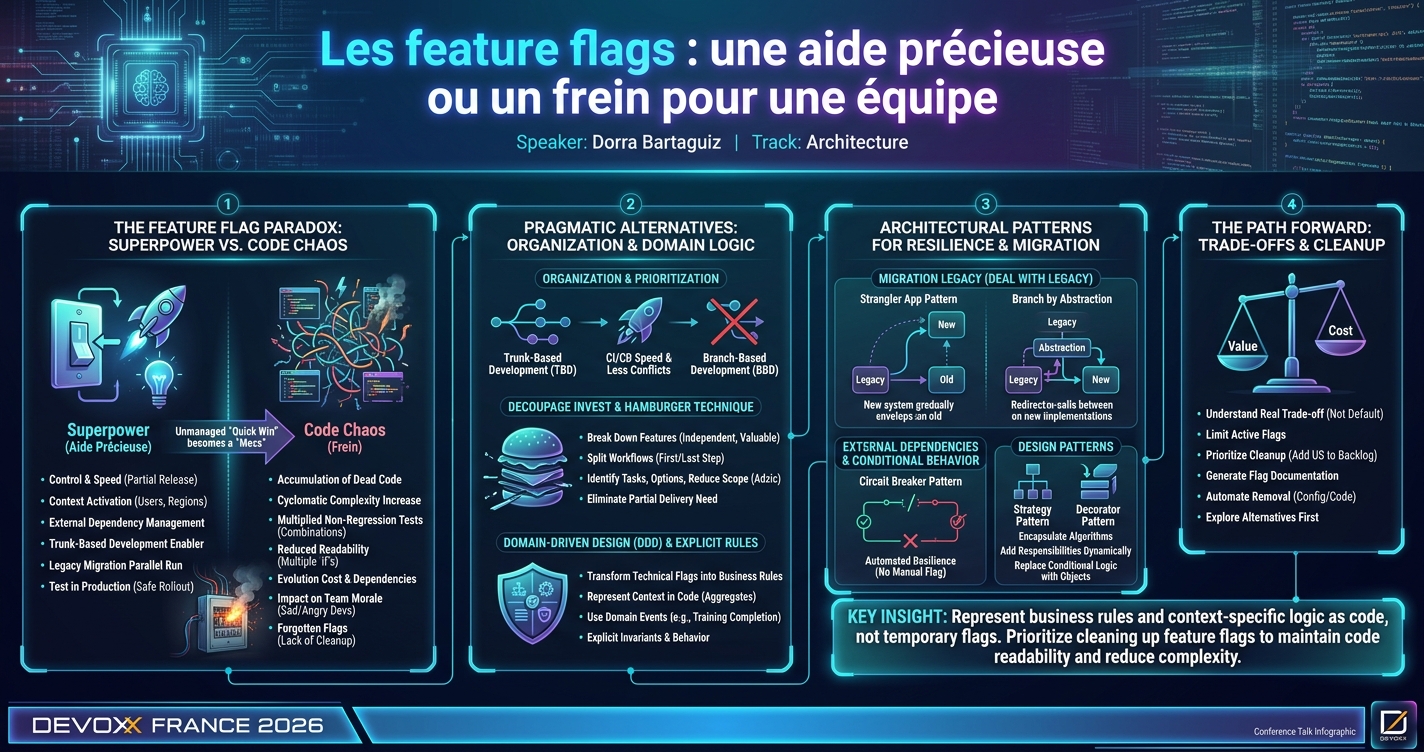 Les feature flags : une aide précieuse ou un frein pour une équipe infographic