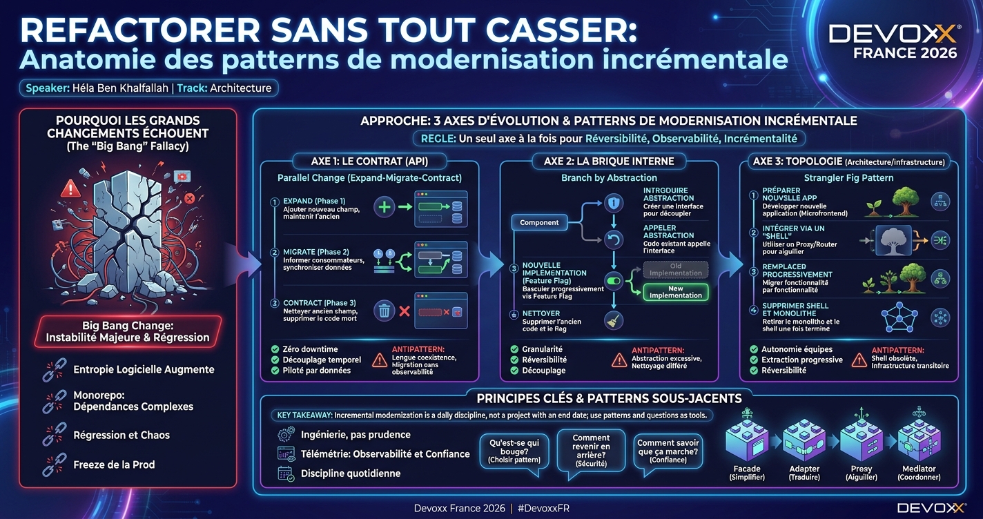 Refactorer sans tout casser: anatomie des patterns de modernisation incrémentale infographic