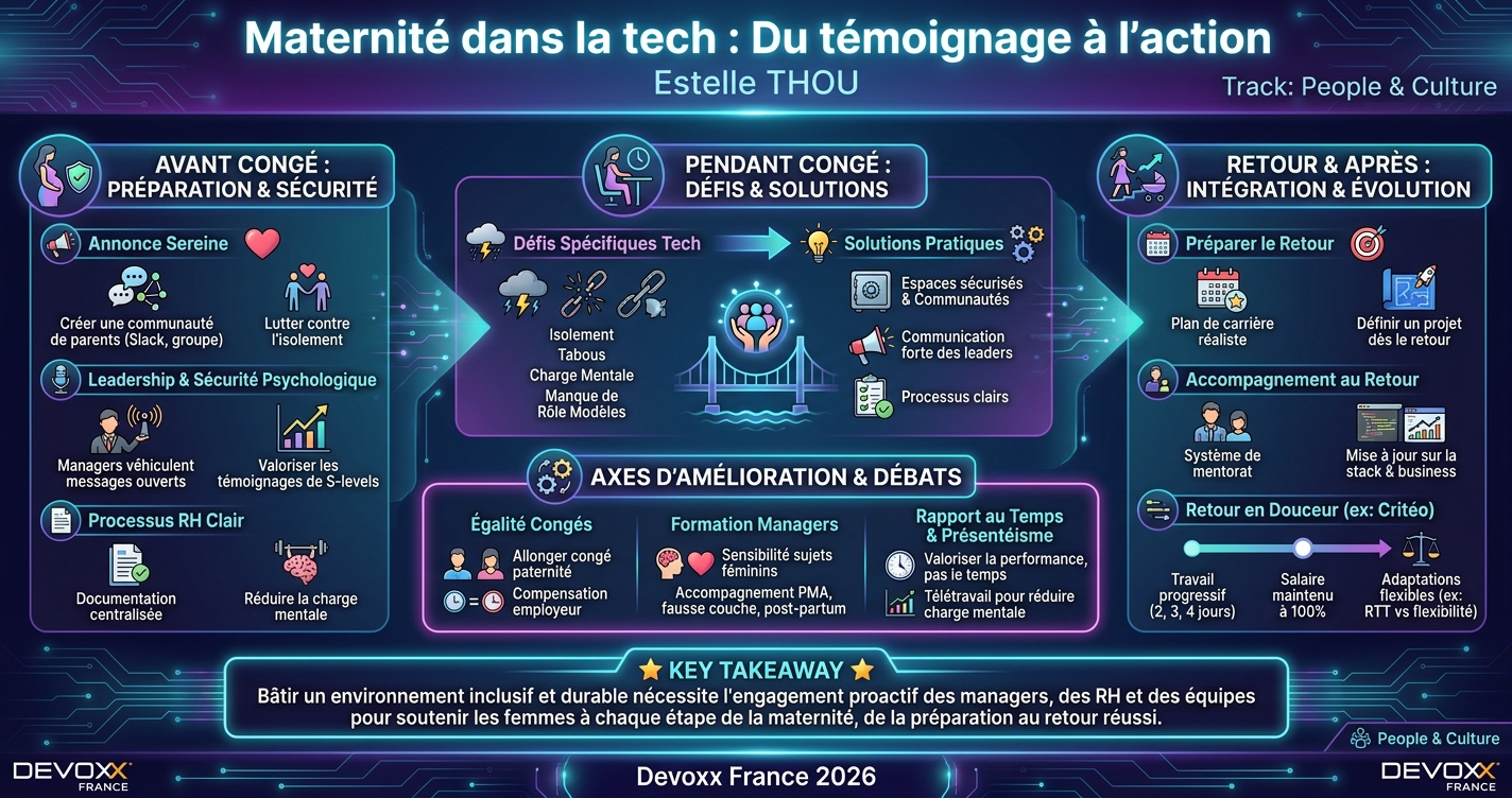 Maternité dans la tech : Du témoignage à l’action infographic