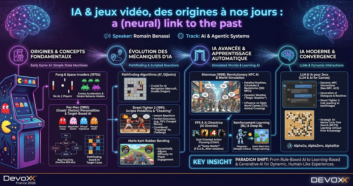 IA & jeux vidéo, des origines à nos jours : a (neural) link to the past infographic