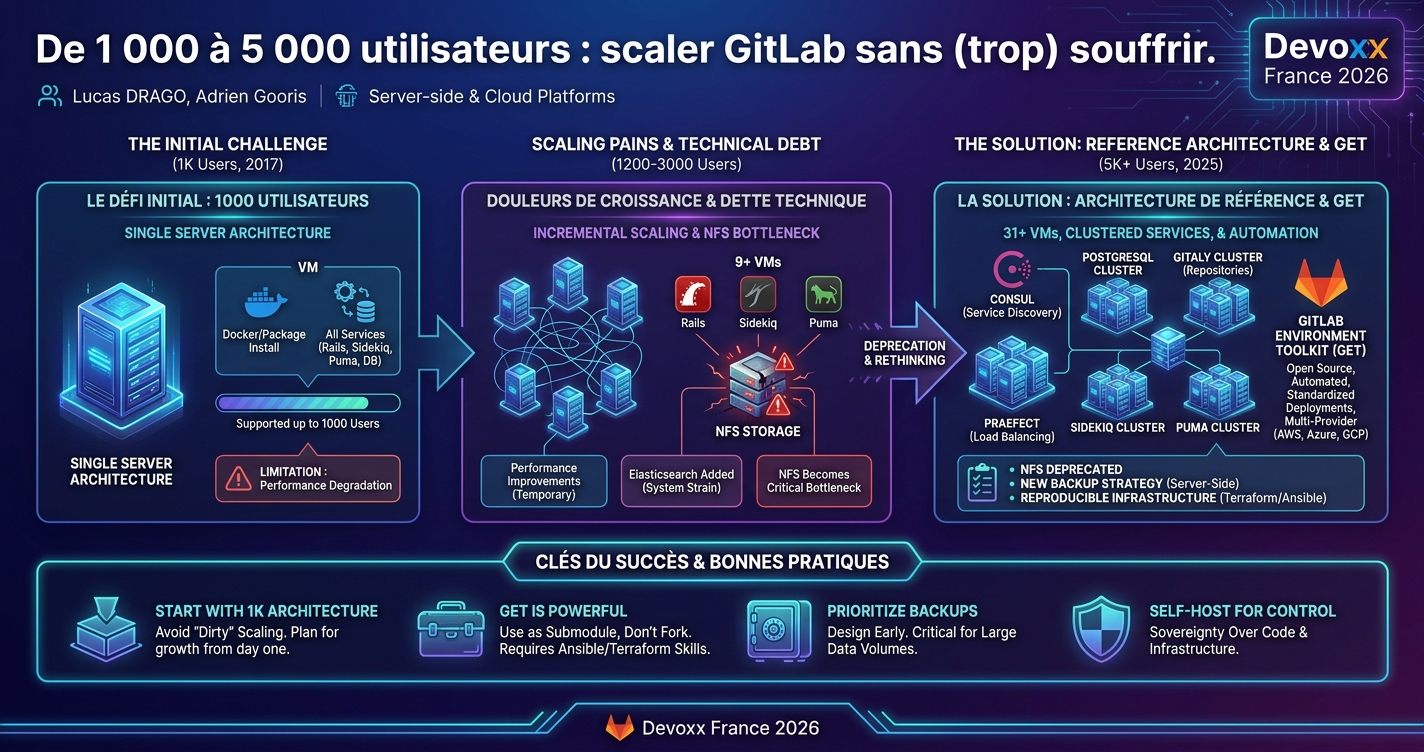 De 1 000 à 5 000 utilisateurs : scaler GitLab sans (trop) souffrir. infographic