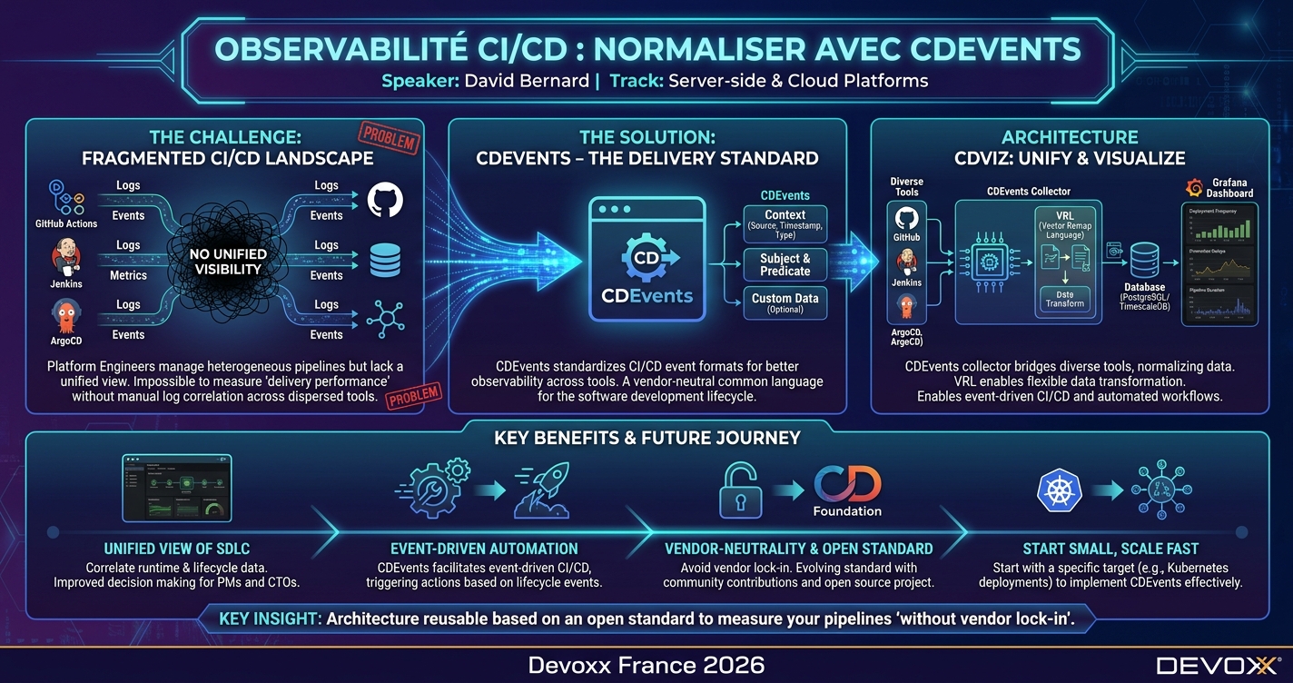 Observabilité CI/CD : Normaliser avec CDEvents infographic