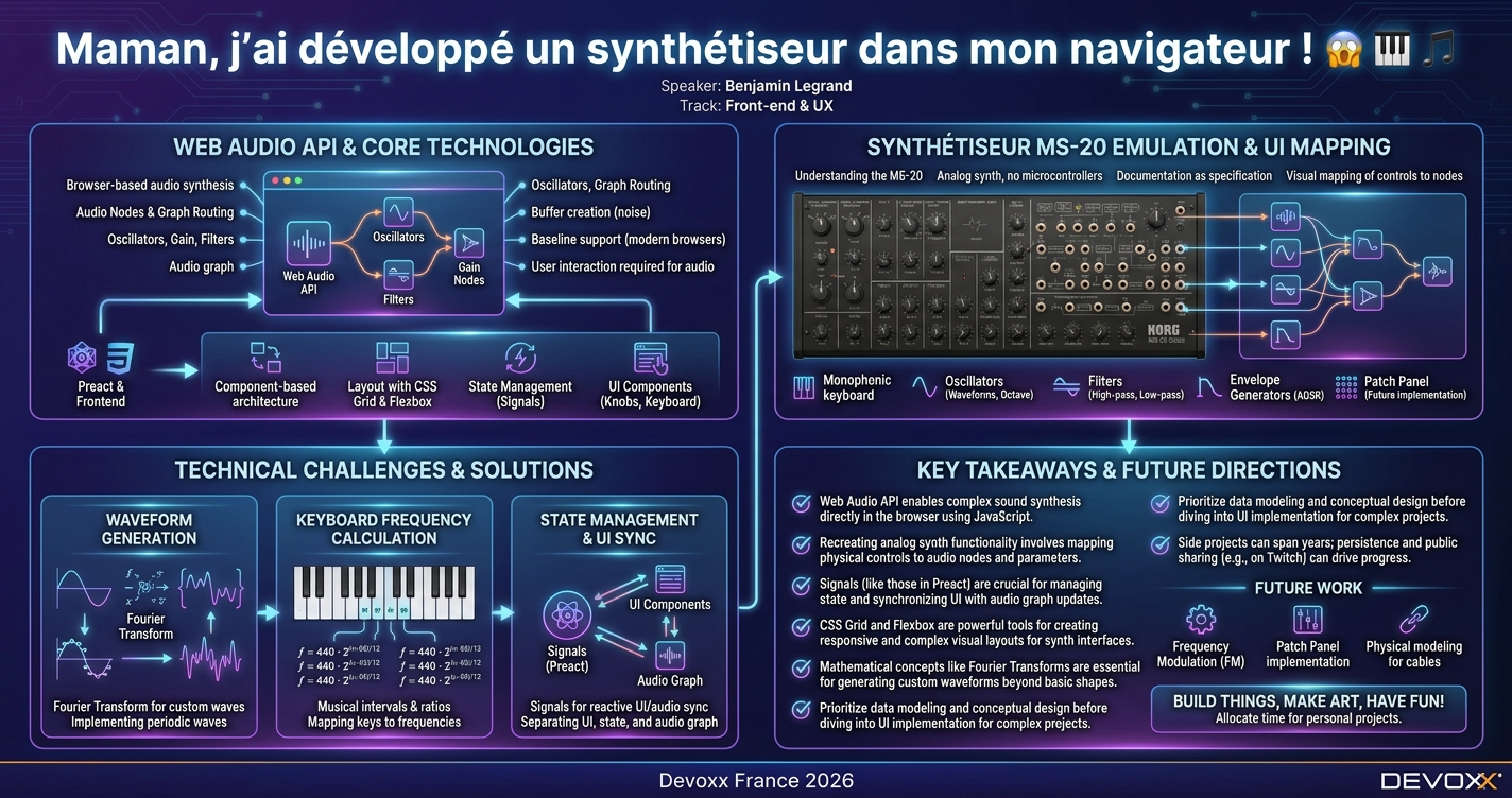 Maman, j'ai développé un synthétiseur dans mon navigateur !  😱 🎹 🎵 infographic