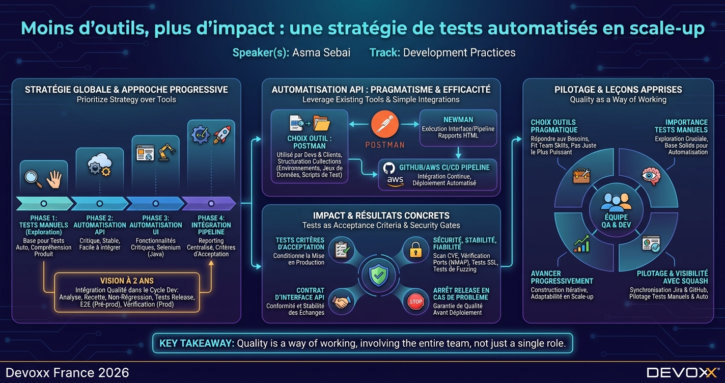 Moins d’outils, plus d’impact : une stratégie de tests automatisés en scale-up infographic