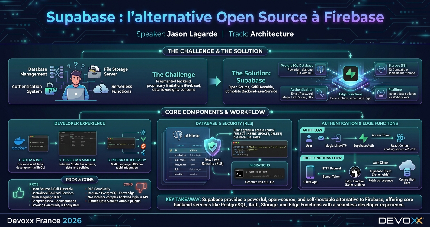 Supabase : l’alternative Open Source à Firebase infographic