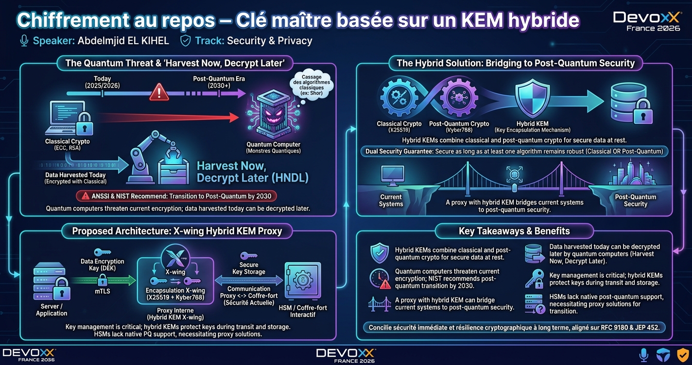Chiffrement au repos – Clé maître basée sur un KEM hybride infographic