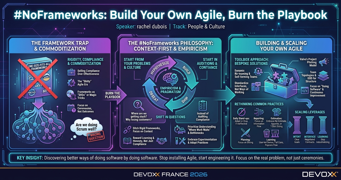#NoFrameworks: Build Your Own Agile, Burn the Playbook infographic