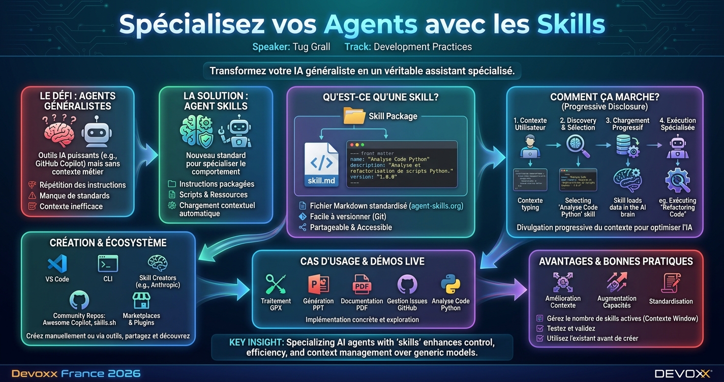 Spécialisez vos Agents avec les Skills infographic