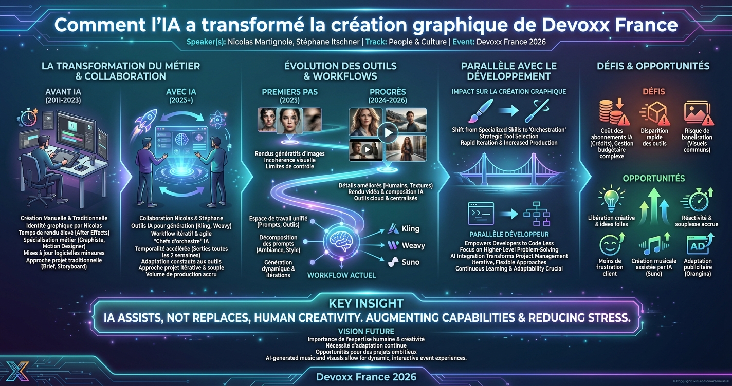 Comment l'IA a transformé la création graphique de Devoxx France infographic