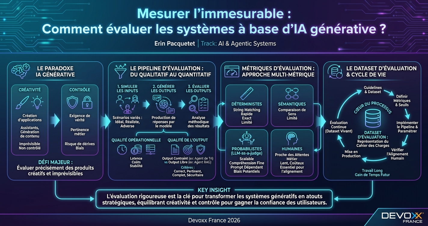 Mesurer l’immesurable : Comment évaluer les systèmes à base d’IA générative ? infographic